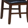 Leather Upholstered Wooden Side Chairs With Ladder Back Brown & Black (Set of 2) AMF-04624
