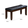 Leather Upholstered Wooden Bench With Tufted Seat Espresso Brown & Black AMF-04625