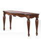 Wooden Sofa Table with Carved Details, Cherry Brown