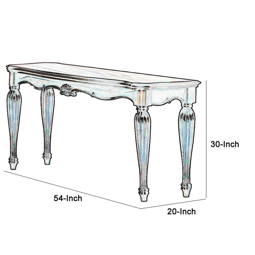 Sofa Table | Carved Details | Cherry Brown Wood