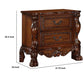 Wooden Night Stand with Two Drawer In Traditional Style, Brown