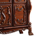 Wide Dresser 7 Drawers w Antique Handles Floral Carvings Brown AMF-12145