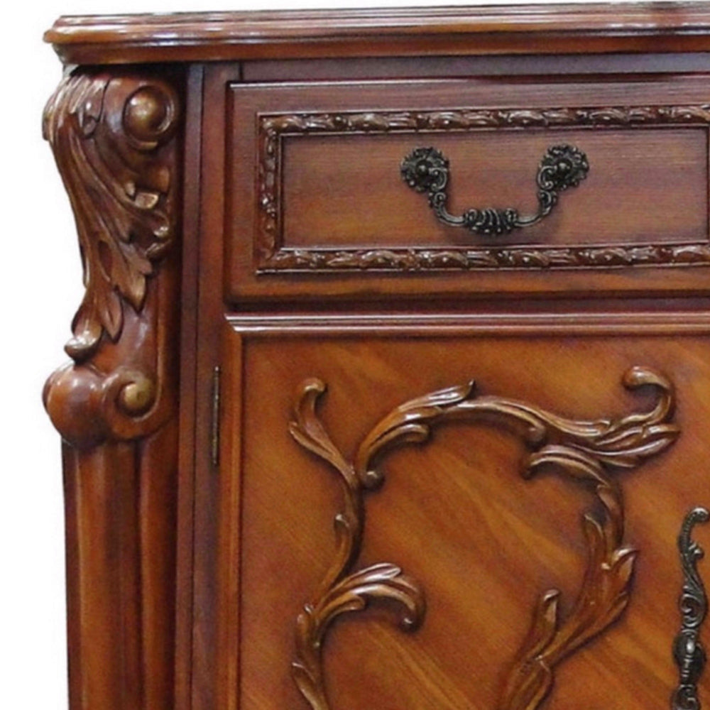 Imperial Chest | 5 Drawers | 2 Cabinets | Cherry Oak Brown AMF-12146