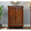 Rosy Imperial Chest | 5 Drawers | 2 Cabinets | Cherry Oak Brown