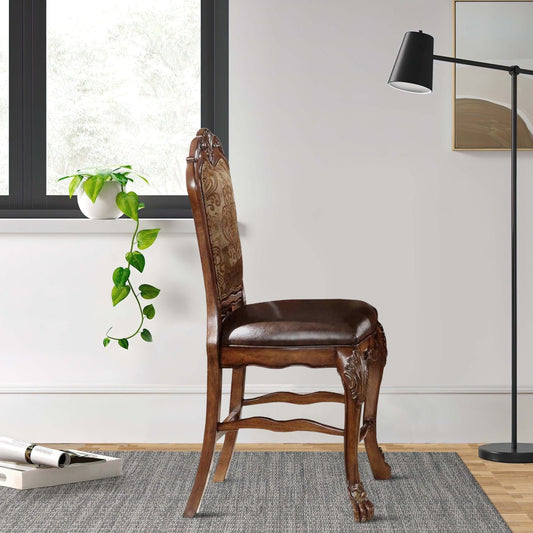 Wooden Counter Height Chair , Cherry Oak Brown, Set of 2 by Casagear home