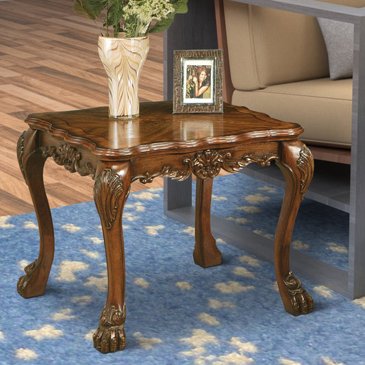 Dresden End Table | Traditional Style | Cherry Oak Brown
