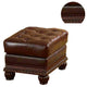 Faux Leather Upholstered Ottoman with Nail head Trim Detail Espresso Brown AMF-15034