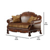 Leather Upholstered Love Seat with 2 Pillow Cherry Brown AMF-15161