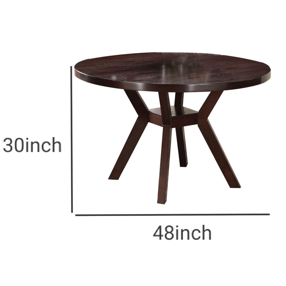 Round Wooden Dining Table Espresso Brown By Casagear Home AMF-16250
