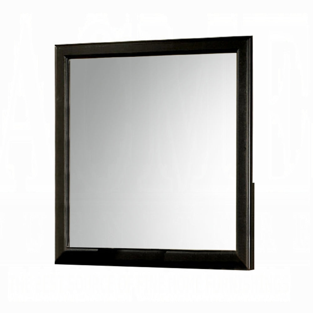 Wooden Frame Mirror , Black - ACME