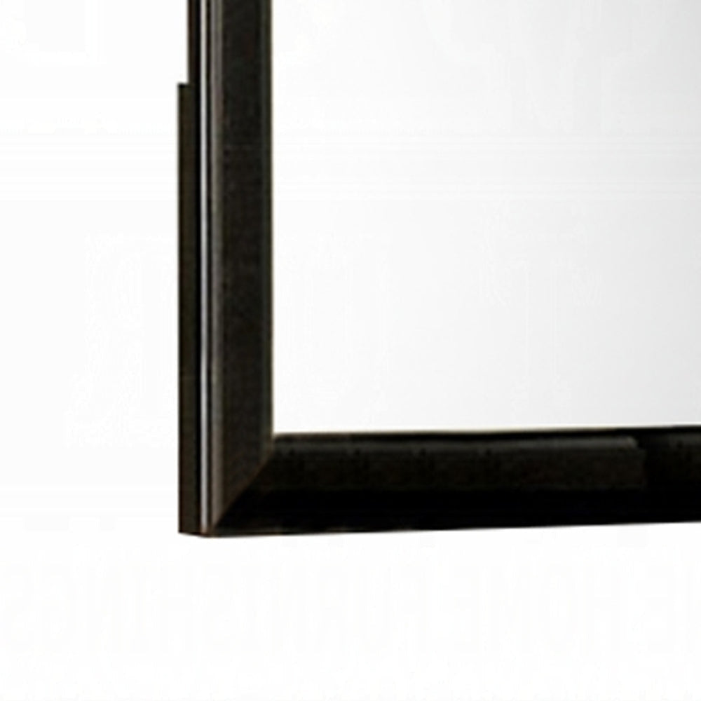 Wooden Frame Mirror , Black - ACME