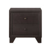 Wooden Night Stand with Two Drawer , Espresso Brown