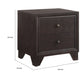 Wooden Night Stand with Two Drawer , Espresso Brown