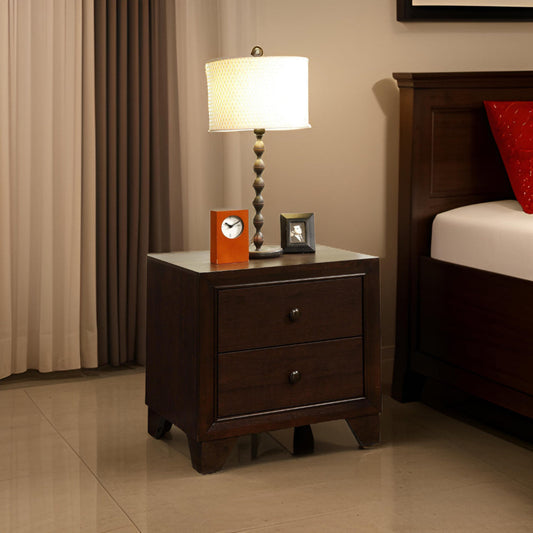 Dresden Nightstand | 2 Drawers | Espresso Brown