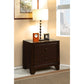 Wooden Night Stand with Two Drawer , Espresso Brown