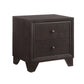 Wooden Night Stand with Two Drawer , Espresso Brown