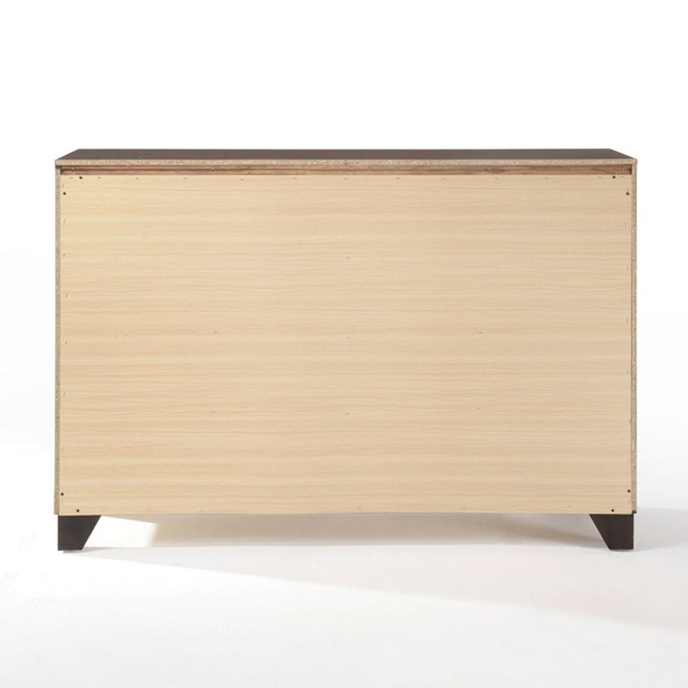 Contemporary Style Wooden Dresser With 9 Drawers Espresso Brown AMF-19575