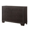 Contemporary Style Wooden Dresser With 9 Drawers, Espresso Brown