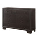 Contemporary Style Wooden Dresser With 9 Drawers, Espresso Brown