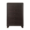 Wooden Chest with 5 Spacious Drawers  , Espresso Brown