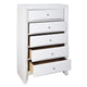 Spacious Wooden Chest with Beveled Drawer Fronts White By Casagear Home AMF-21707
