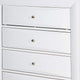 Spacious Wooden Chest with Beveled Drawer Fronts White By Casagear Home AMF-21707