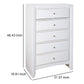 Spacious Wooden Chest with Beveled Drawer Fronts, White By Casagear Home