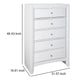 Spacious Wooden Chest with Beveled Drawer Fronts White By Casagear Home AMF-21707