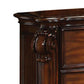 Traditional Style Wooden Nightstand with Two Drawers, Cherry Brown