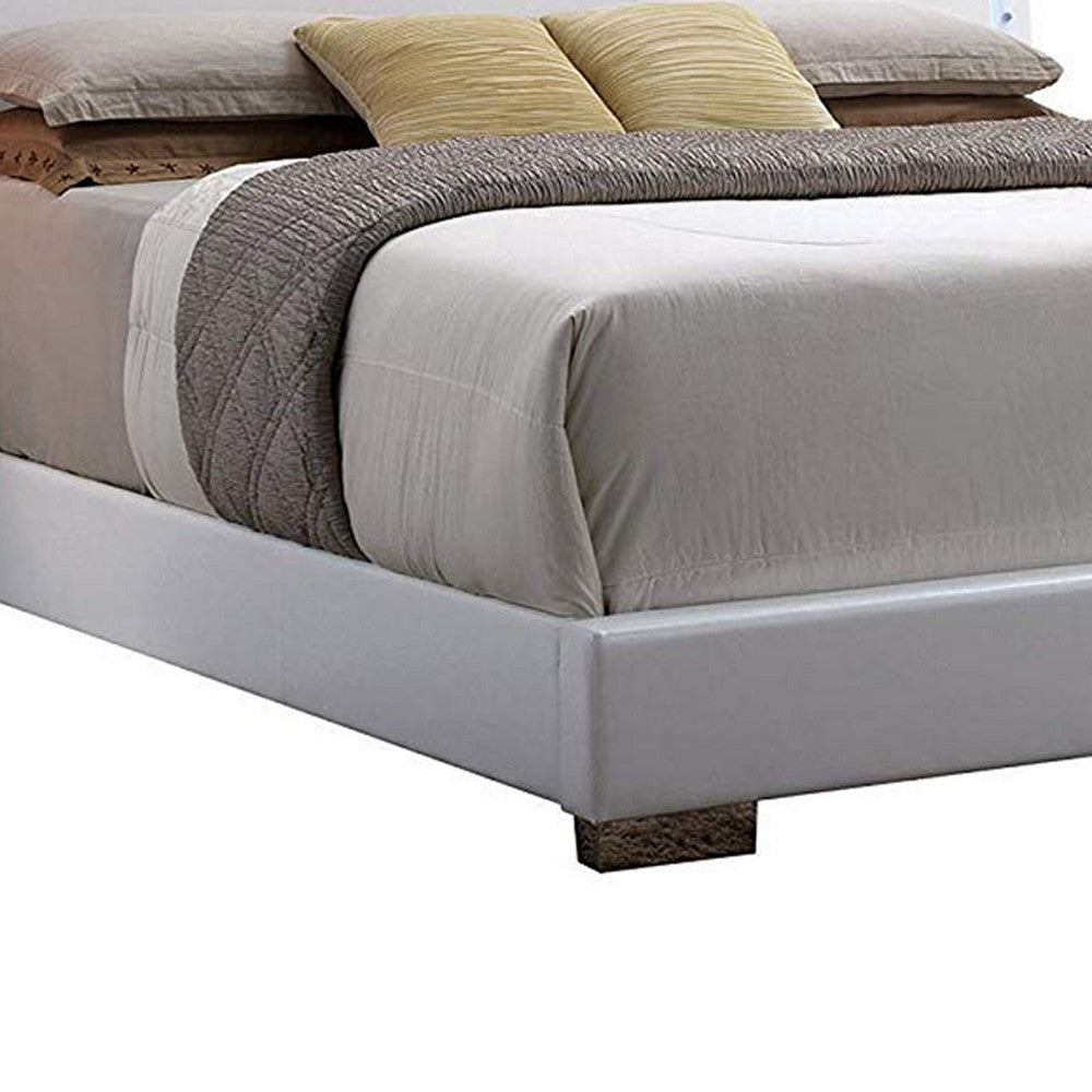 Contemporary Style Queen Size Wooden Panel Bed with Headboard White AMF-22640Q