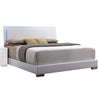Contemporary Style Queen Size Wooden Panel Bed with Headboard, White