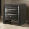 2 Drawer Wooden Nightstand with 1 Pull Out Tray, Gray