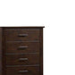 Wooden Chest with Five Drawers, Mahogany Brown By Casagear Home