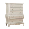 Wooden Drawer Chest with Five Drawers, Pearl White