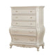 Wooden Drawer Chest with Five Drawers, Pearl White