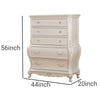 Wooden Drawer Chest with Five Drawers, Pearl White