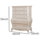 Wooden Drawer Chest with Five Drawers, Pearl White