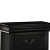 Wooden Nightstand with Two Drawers, Black