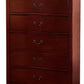 Five Drawers Traditional Style Wooden Chest , Cherry