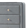 Transitional Style Wood and Fabric Upholstery Dresser with 6 Drawers, Gray