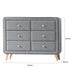 Naima Dresser | 6 Drawers | Gray Wood | Fabric Upholstery