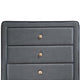 5 Drawers Transitional Style Wood and Fabric Upholstery Chest Gray AMF-24526