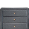 5 Drawers Transitional Style Wood and Fabric Upholstery Chest, Gray