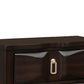 Transitional Style Wood Nightstand with 2 Drawers, Espresso Brown