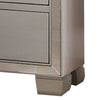 Two Drawer Nightstand With Mirror Insert Front Trim, Platinum