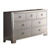 Seven Drawer Dresser With Mirror Insert Front Trim, Platinum