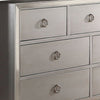 Seven Drawer Dresser With Mirror Insert Front Trim, Platinum
