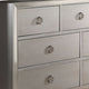 Seven Drawer Dresser With Mirror Insert Front Trim, Platinum
