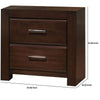 Wooden Two Drawer Nightstand In Walnut Finish