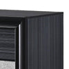 Two Tone Wooden Nightstand With Three Drawers, Black And Silver